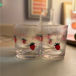 Strawberry Design Glass Tumblers